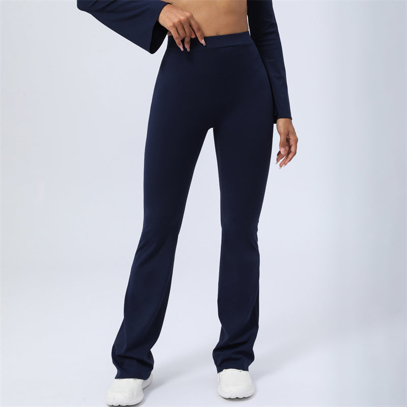 Buddha Stones Top senza spalline a maniche lunghe con reggiseno e pantaloni svasati, completo fitness e yoga - Blu scuro - Pantaloni - US8-10, UK/AU12-14, EU40-42 (XL)  - image 28