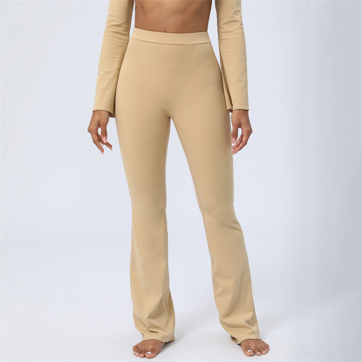 Buddha Stones Top senza spalline a maniche lunghe con reggiseno e pantaloni svasati, completo fitness e yoga - Marrone - Pantaloni - US8-10, UK/AU12-14, EU40-42 (XL)  - image 18