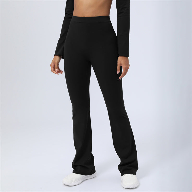 Buddha Stones Top senza spalline a maniche lunghe con reggiseno e pantaloni svasati, completo fitness e yoga - Nero - Pantaloni - US8-10, UK/AU12-14, EU40-42 (XL)  - image 43