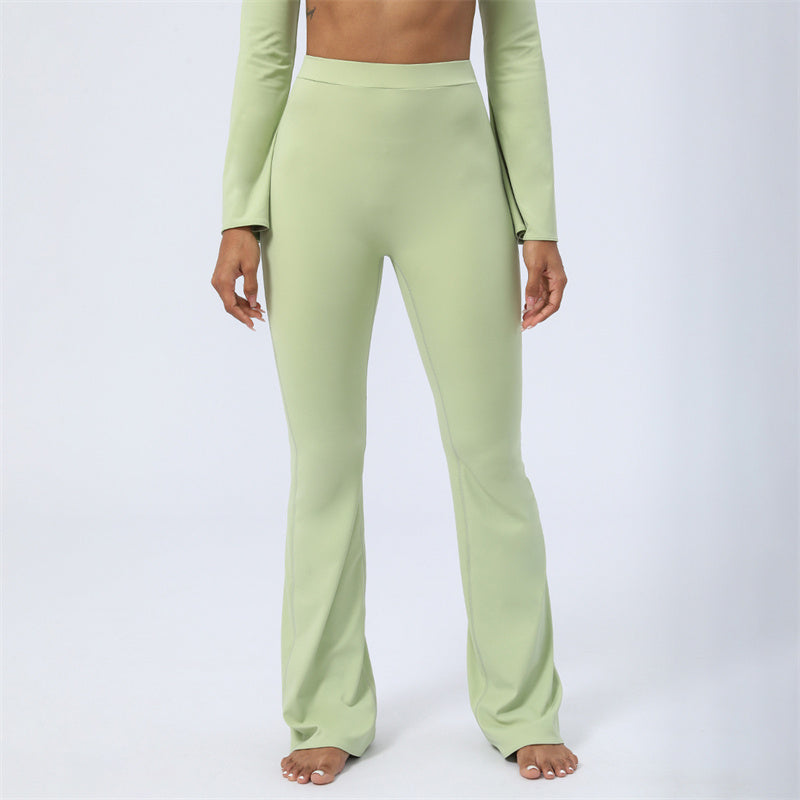 Buddha Stones Top senza spalline a maniche lunghe con reggiseno e pantaloni svasati, completo fitness e yoga - image 2