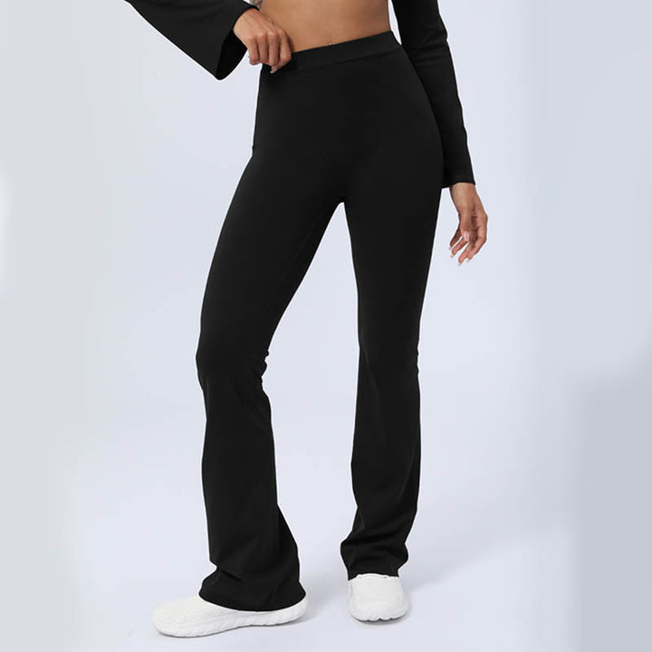Buddha Stones Top senza spalline a maniche lunghe con reggiseno e pantaloni svasati, completo fitness e yoga - image 45