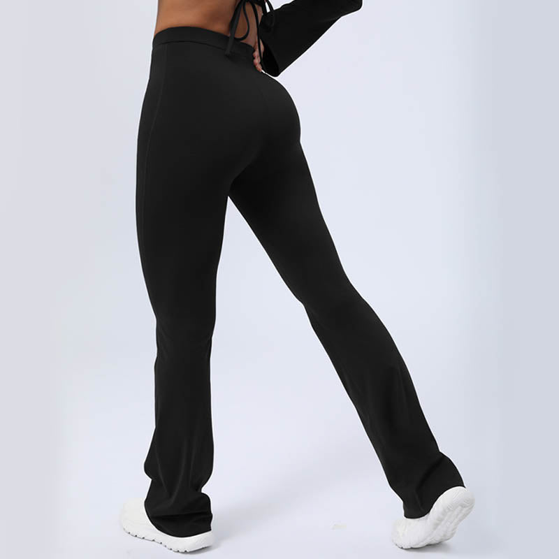 Buddha Stones Top senza spalline a maniche lunghe con reggiseno e pantaloni svasati, completo fitness e yoga - image 44