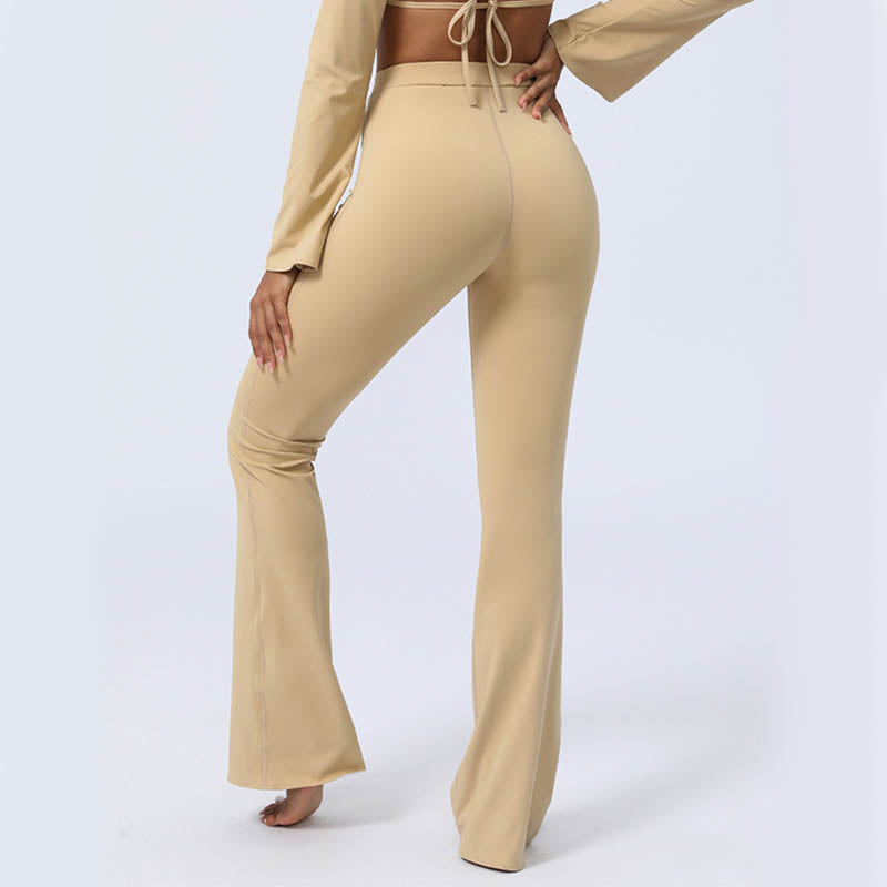 Buddha Stones Top senza spalline a maniche lunghe con reggiseno e pantaloni svasati, completo fitness e yoga - image 20