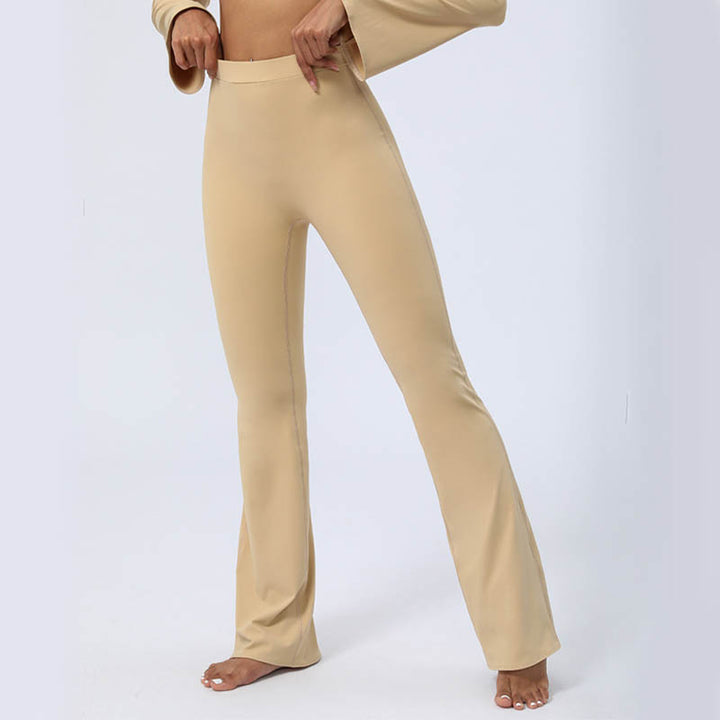 Buddha Stones Top senza spalline a maniche lunghe con reggiseno e pantaloni svasati, completo fitness e yoga - image 19