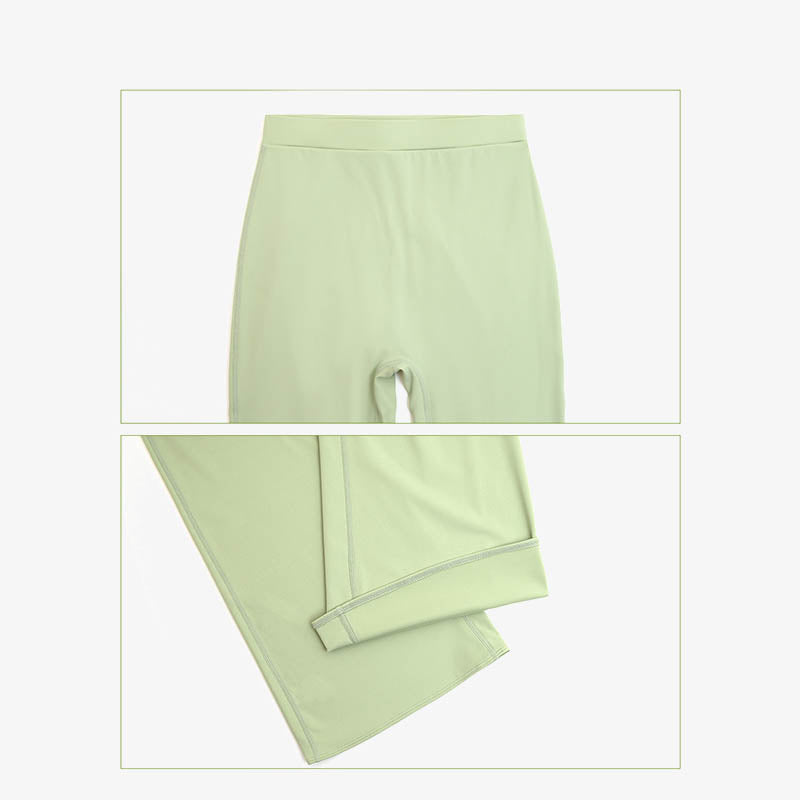 Buddha Stones Top senza spalline a maniche lunghe con reggiseno e pantaloni svasati, completo fitness e yoga - image 5