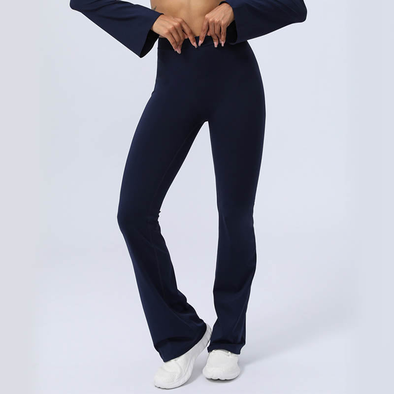 Buddha Stones Top senza spalline a maniche lunghe con reggiseno e pantaloni svasati, completo fitness e yoga - image 29