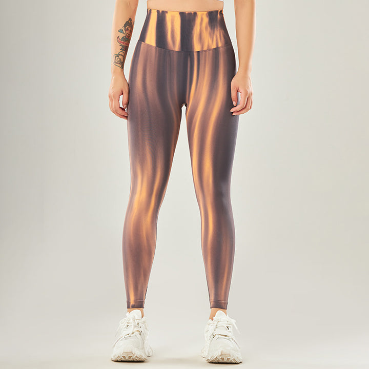 Pantaloni sportivi con stampa tie-dye senza cuciture Buddha Stones , leggings a vita alta, pantaloni da yoga da donna