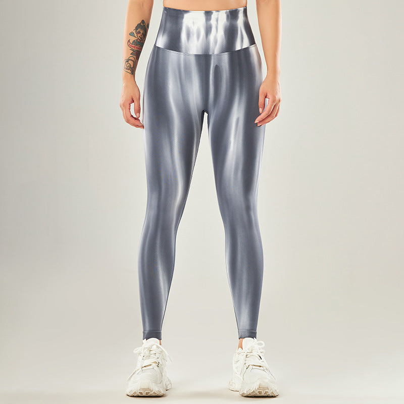 Pantaloni sportivi con stampa tie-dye senza cuciture Buddha Stones , leggings a vita alta, pantaloni da yoga da donna