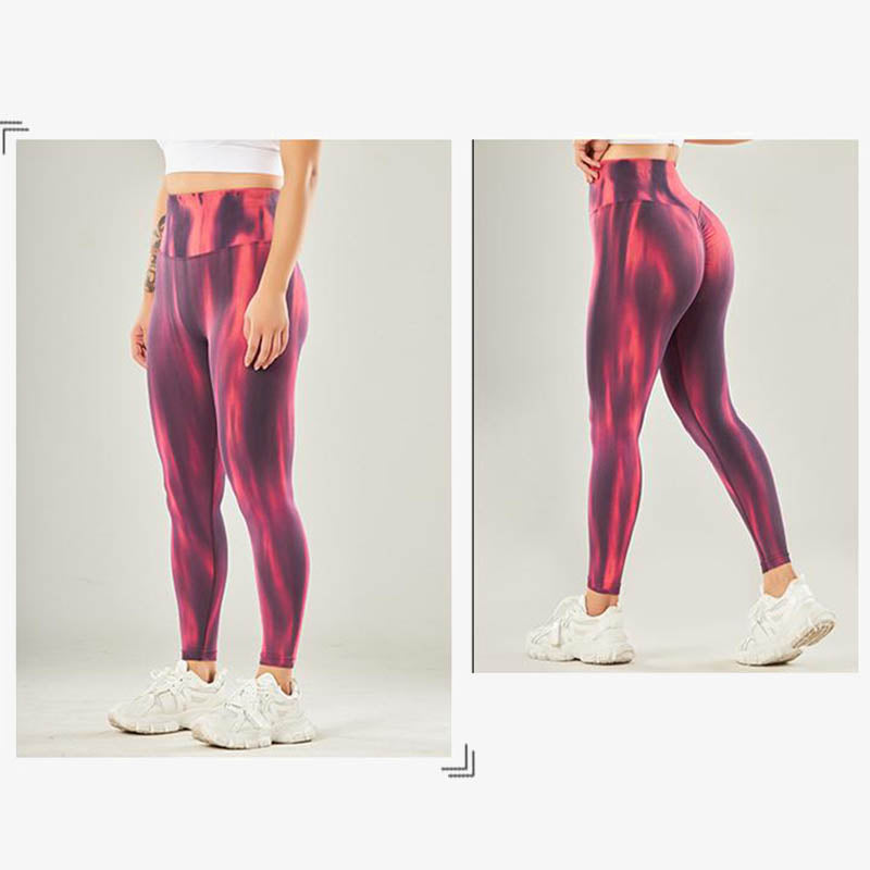 Pantaloni sportivi con stampa tie-dye senza cuciture Buddha Stones , leggings a vita alta, pantaloni da yoga da donna
