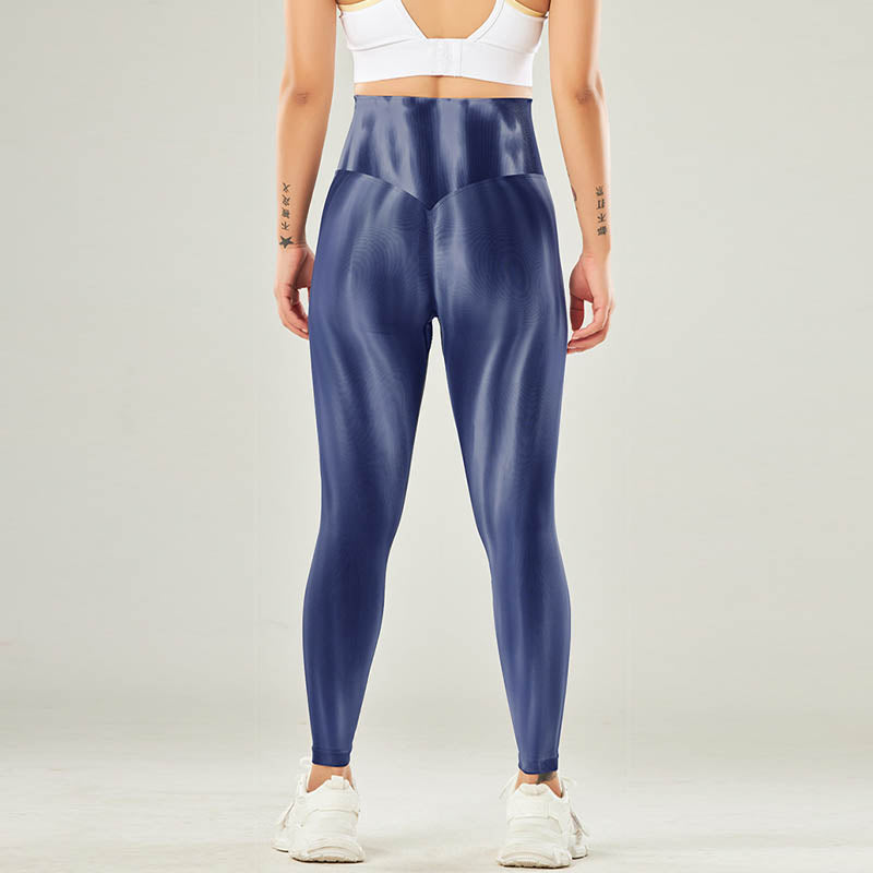 Pantaloni sportivi con stampa tie-dye senza cuciture Buddha Stones , leggings a vita alta, pantaloni da yoga da donna