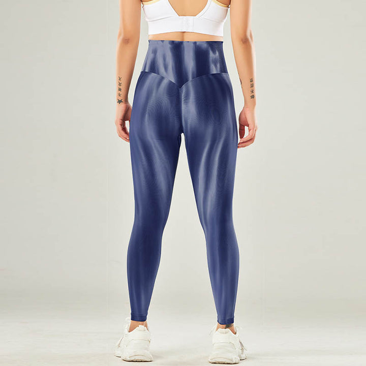 Pantaloni sportivi con stampa tie-dye senza cuciture Buddha Stones , leggings a vita alta, pantaloni da yoga da donna