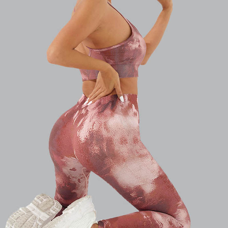 Buddha Stones 2 pezzi Camo Print senza schienale Criss-Cross Strap Top Reggiseno Pantaloncini Leggings Pantaloni Fitness Yoga Outfit Set - image 14