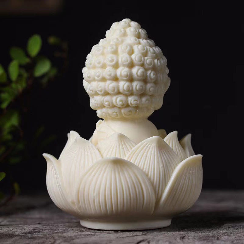 Buddha Stones Mini Avorio Frutta Tathagata Buddha Lotus Kwan Yin Avalokitesvara Manjusri Samantabhadra Serenity Desk Decorazione - image 2