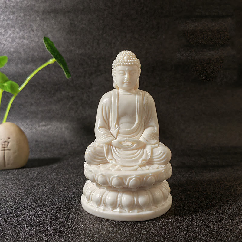 Buddha Stones Mini Avorio Frutta Tathagata Buddha Lotus Kwan Yin Avalokitesvara Manjusri Samantabhadra Serenity Desk Decorazione - Gautama Buddha 12*7*7cm - image 17