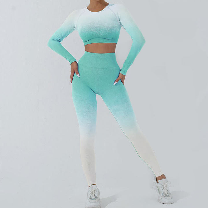 Maglietta corta a maniche lunghe con motivo a Buddha Stones, reggiseno, leggings, pantaloni, fitness e yoga. - image 0