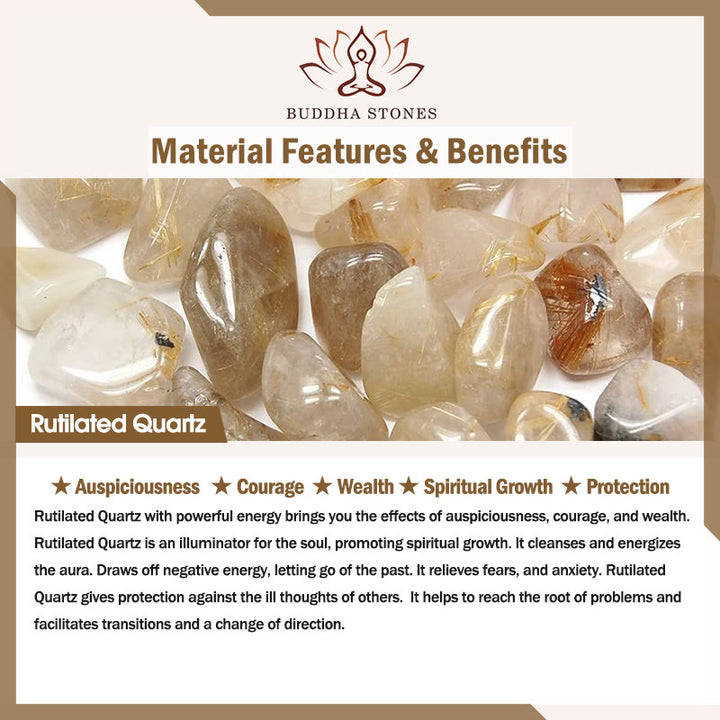 Buddha Stones Cristallo bianco Quarzo ematoide rosso Quarzo rutilato oro Braccialetto di protezione Phantom viola