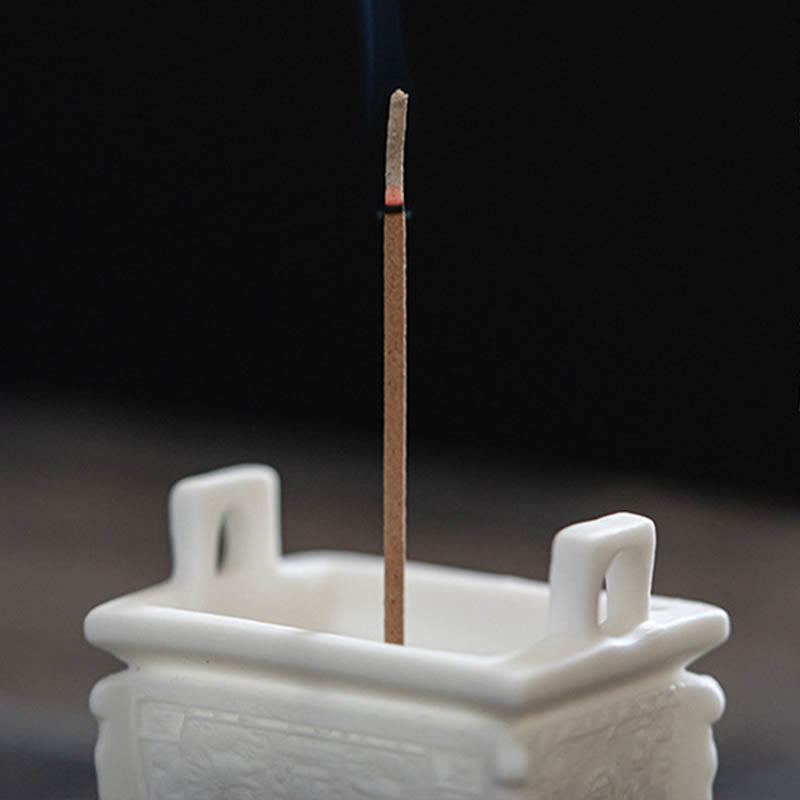 Buddha Stones Drago Prospero Doppio Leone Orecchie Modello Guarigione Bruciatore di Incenso in Ceramica Decorazione
