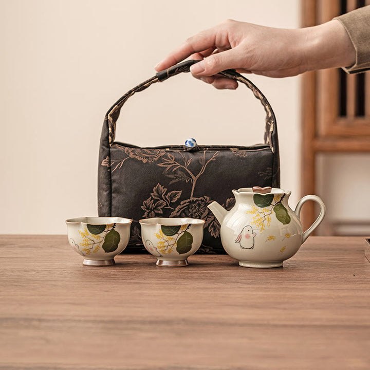 Buddha Stones dipinto a mano piccolo coniglio osmanto tazza da tè in ceramica Kung Fu tazza da tè 40ml