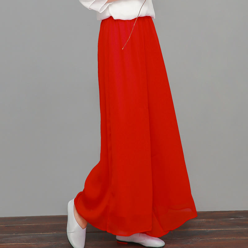 Buddha Stones Semplice Modello Midi Vestito Pantaloni Gamba Larga Meditazione Spirituale Zen Pratica Yoga Danza Abbigliamento - Rosso - Pantaloni a gamba larga (solo pantaloni) - US8-10, UK/AU12-14, EU40-42 (2XL) - image 15