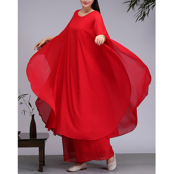 Buddha Stones Semplice Modello Midi Vestito Pantaloni Gamba Larga Meditazione Spirituale Zen Pratica Yoga Danza Abbigliamento - image 13