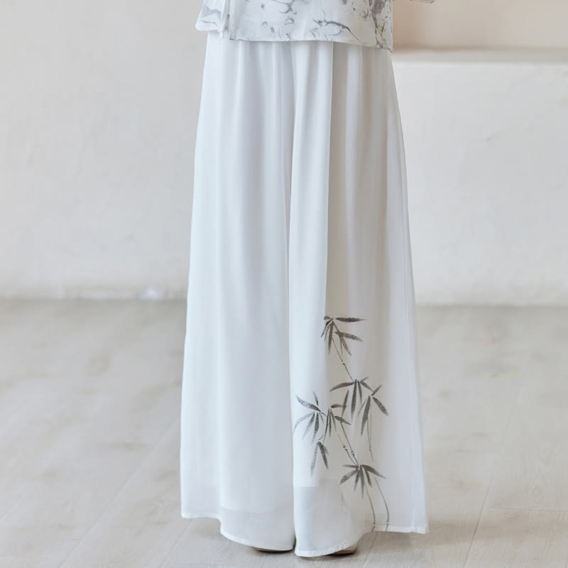 Buddha Stones Bamboo Cheongsam Dress Midi Dress Pantaloni a gamba larga Meditazione Spirituale Zen Pratica Abbigliamento - Pantaloni a gamba larga (solo pantaloni) - US8-10, UK/AU12-14, EU40-42 (2XL) - image 12