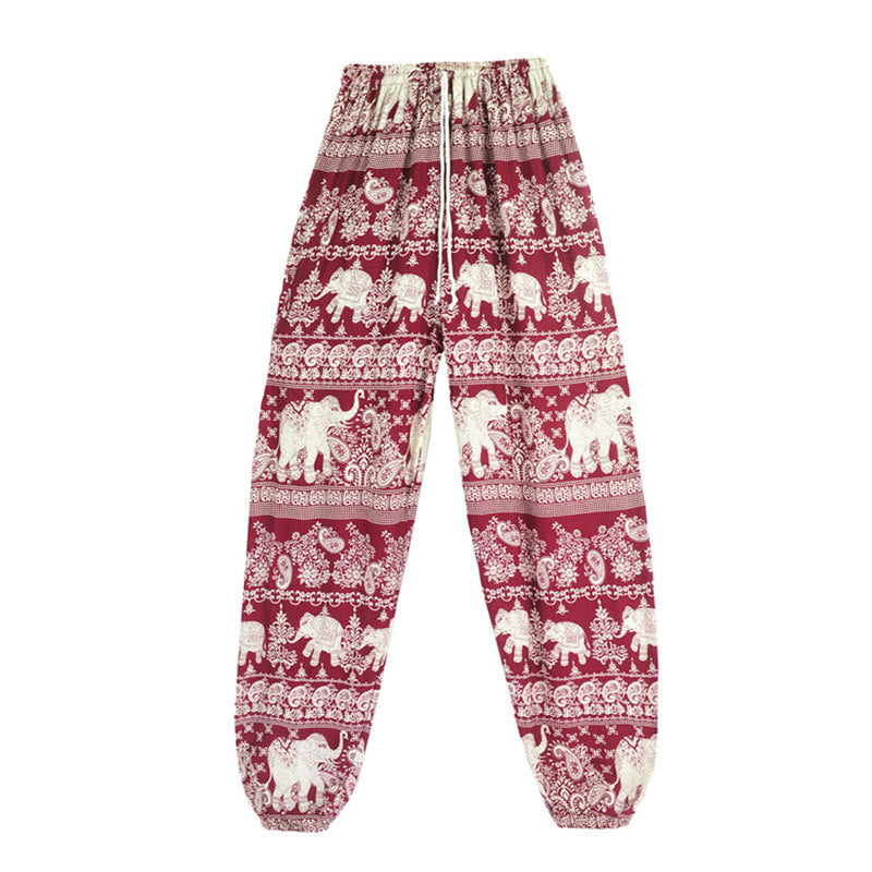 Pantaloni harem con motivo a elefante, stile boho, da yoga, da donna , Buddha Stones - image 4