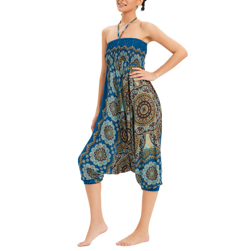 Pantaloni harem larghi con motivo a fiori mandala, pantaloni a vita alta, pantaloni da tuta, pantaloni da due stili Buddha Stones - image 30