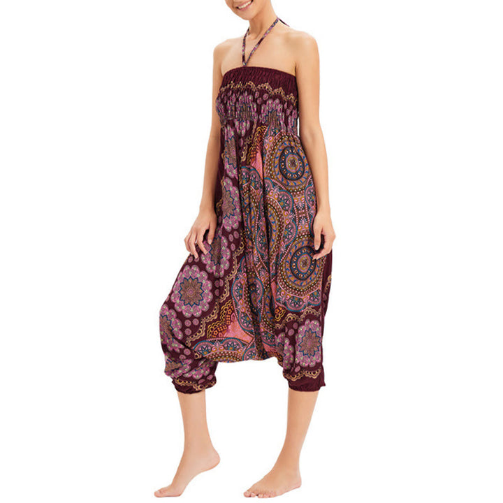 Pantaloni harem larghi con motivo a fiori mandala, pantaloni a vita alta, pantaloni da tuta, pantaloni da due stili Buddha Stones - image 17