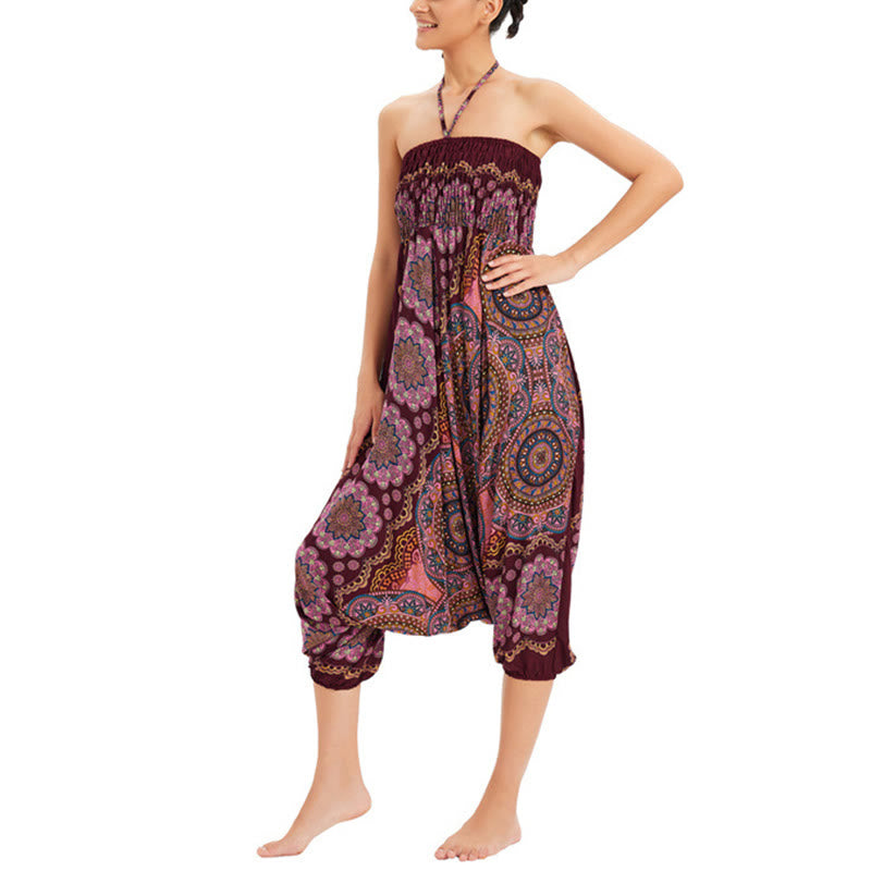 Pantaloni harem larghi con motivo a fiori mandala, pantaloni a vita alta, pantaloni da tuta, pantaloni da due stili Buddha Stones - image 16