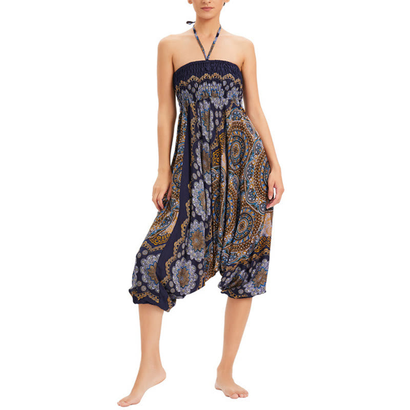 Pantaloni harem larghi con motivo a fiori mandala, pantaloni a vita alta, pantaloni da tuta, pantaloni da due stili Buddha Stones - image 24