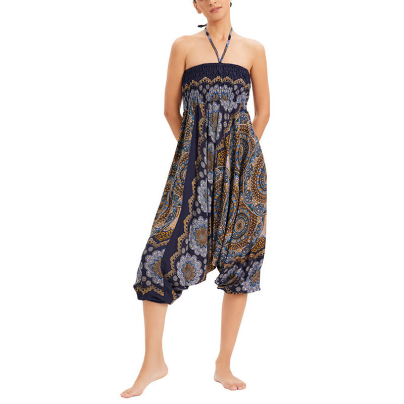 Pantaloni harem larghi con motivo a fiori mandala, pantaloni a vita alta, pantaloni da tuta, pantaloni da due stili Buddha Stones - image 25