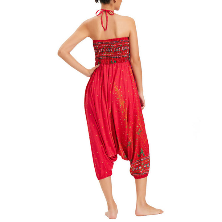 Pantaloni harem larghi e arricciati in piuma di pavone, pantaloni a vita alta, tuta, Buddha Stones Two Style - image 24