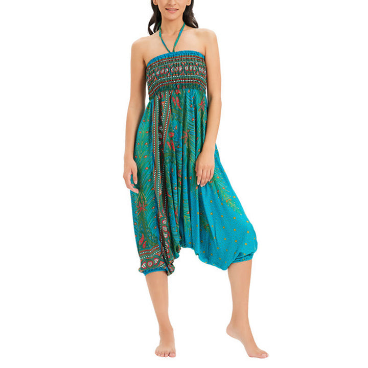 Pantaloni harem larghi e arricciati in piuma di pavone, pantaloni a vita alta, tuta, Buddha Stones Two Style - image 29