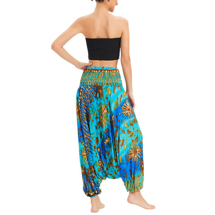Buddha Stones a balze larghe e colorate sfumate, pantaloni a vita alta, pantaloni da tuta, pantaloni da donna - image 10