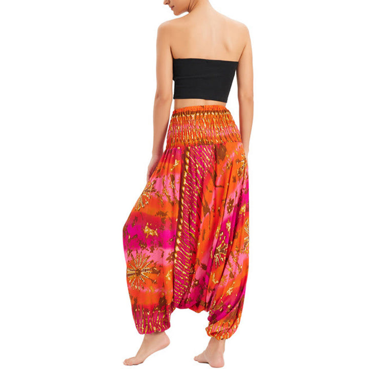 Buddha Stones a balze larghe e colorate sfumate, pantaloni a vita alta, pantaloni da tuta, pantaloni da donna - image 16