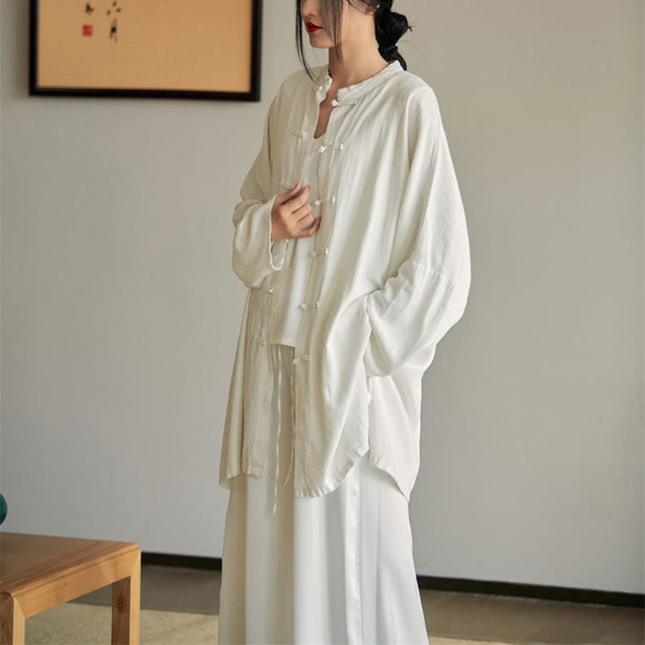 Buddha Stones Plain Frog-Bottone Design Camicia Zen Tai Chi Meditazione Top Abbigliamento Cotone Lino Giacca - image 14