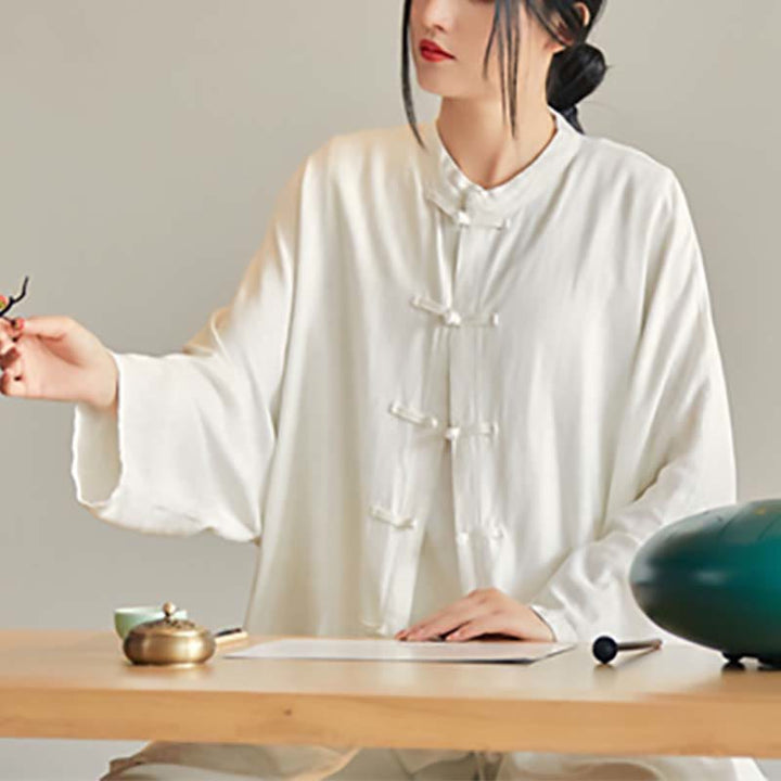 Buddha Stones Plain Frog-Bottone Design Camicia Zen Tai Chi Meditazione Top Abbigliamento Cotone Lino Giacca - image 18