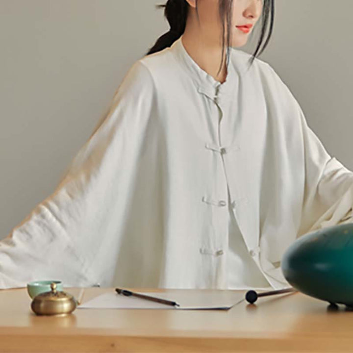 Buddha Stones Plain Frog-Bottone Design Camicia Zen Tai Chi Meditazione Top Abbigliamento Cotone Lino Giacca - image 16