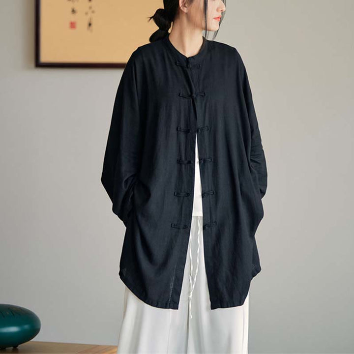 Buddha Stones Plain Frog-Bottone Design Camicia Zen Tai Chi Meditazione Top Abbigliamento Cotone Lino Giacca - image 26