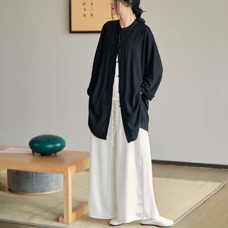 Buddha Stones Plain Frog-Bottone Design Camicia Zen Tai Chi Meditazione Top Abbigliamento Cotone Lino Giacca - image 31