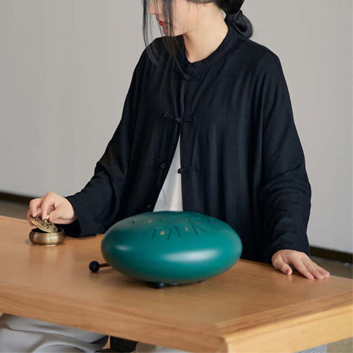 Buddha Stones Plain Frog-Bottone Design Camicia Zen Tai Chi Meditazione Top Abbigliamento Cotone Lino Giacca - image 24