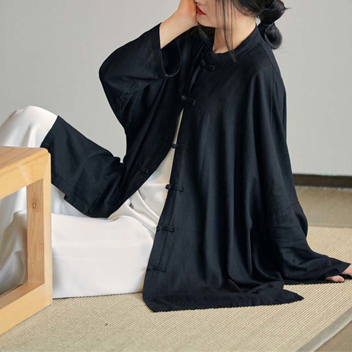 Buddha Stones Plain Frog-Bottone Design Camicia Zen Tai Chi Meditazione Top Abbigliamento Cotone Lino Giacca - image 23