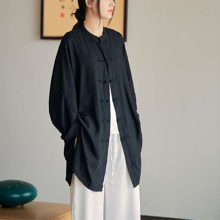 Buddha Stones Plain Frog-Bottone Design Camicia Zen Tai Chi Meditazione Top Abbigliamento Cotone Lino Giacca - image 28