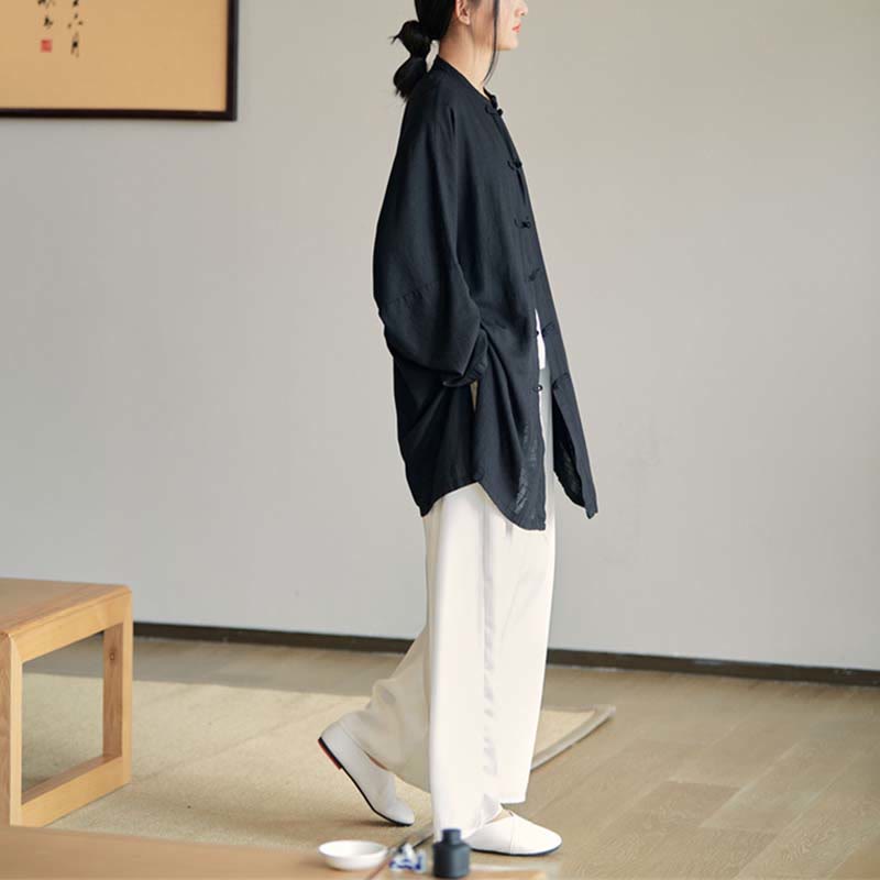 Buddha Stones Plain Frog-Bottone Design Camicia Zen Tai Chi Meditazione Top Abbigliamento Cotone Lino Giacca - image 30