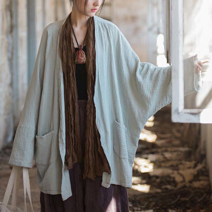 Cappotto a maniche lunghe con motivo semplice Buddha Stones Zen Meditazione Giacca in cotone con apertura frontale - image 14