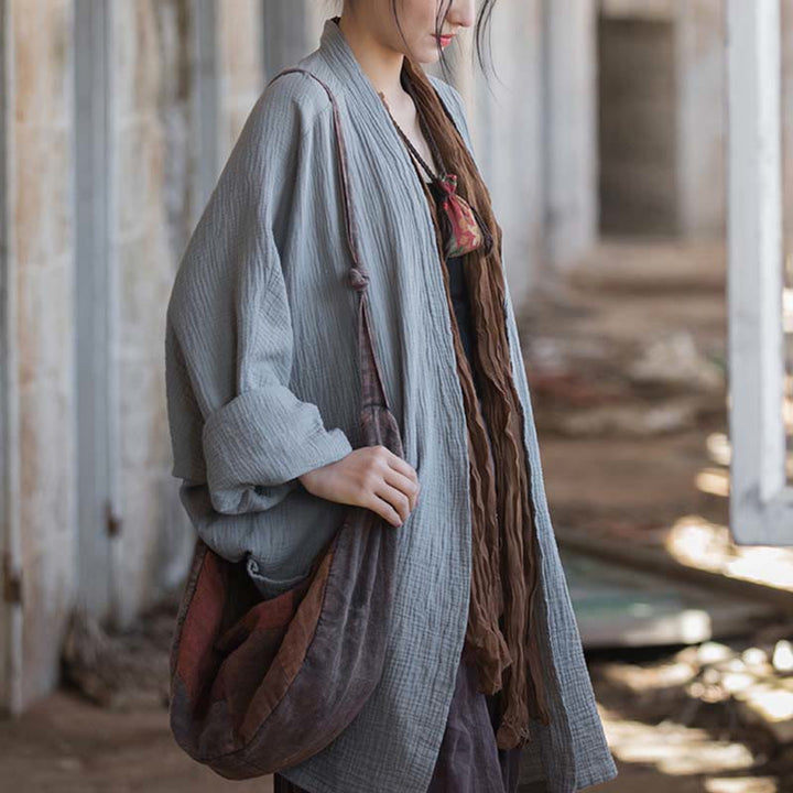 Cappotto a maniche lunghe con motivo semplice Buddha Stones Zen Meditazione Giacca in cotone con apertura frontale - image 28