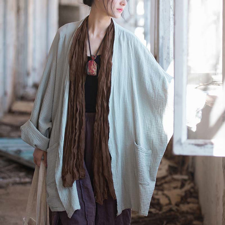 Cappotto a maniche lunghe con motivo semplice Buddha Stones Zen Meditazione Giacca in cotone con apertura frontale - image 10