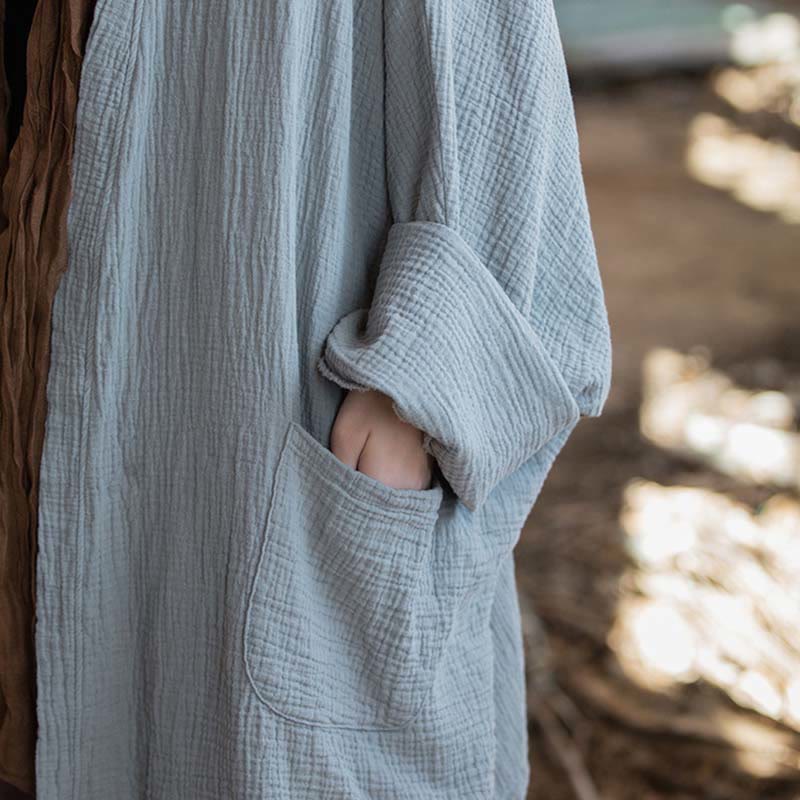 Cappotto a maniche lunghe con motivo semplice Buddha Stones Zen Meditazione Giacca in cotone con apertura frontale - image 22