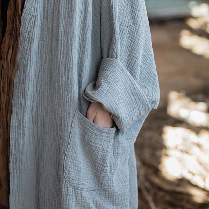 Cappotto a maniche lunghe con motivo semplice Buddha Stones Zen Meditazione Giacca in cotone con apertura frontale - image 22