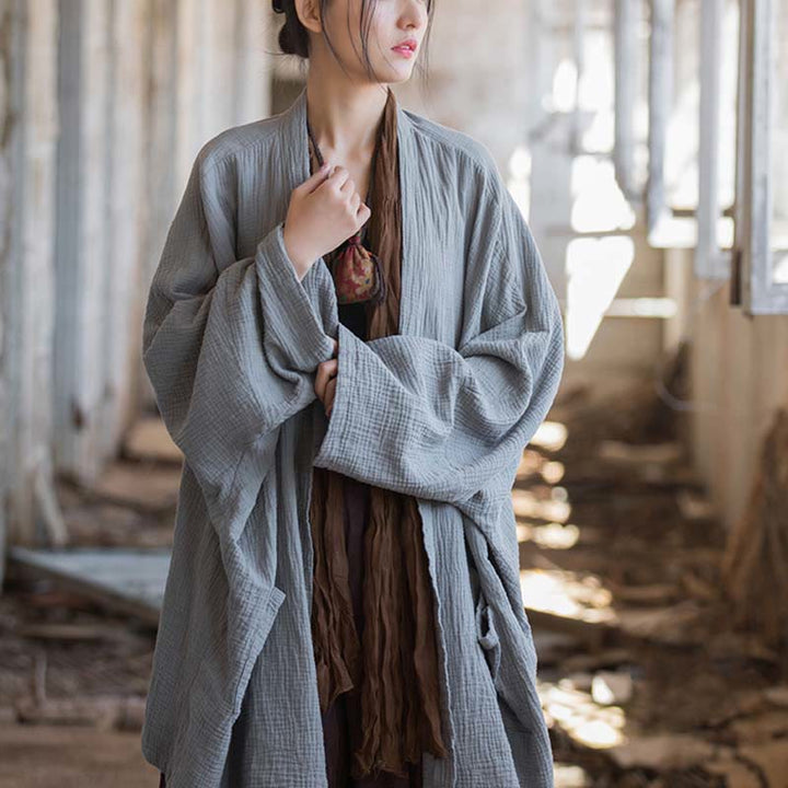 Cappotto a maniche lunghe con motivo semplice Buddha Stones Zen Meditazione Giacca in cotone con apertura frontale - image 30